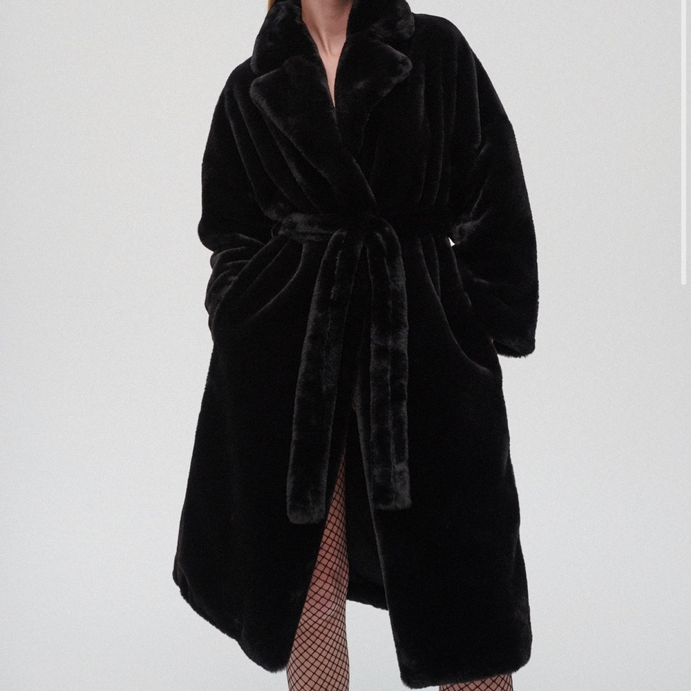Zara belted fur coat